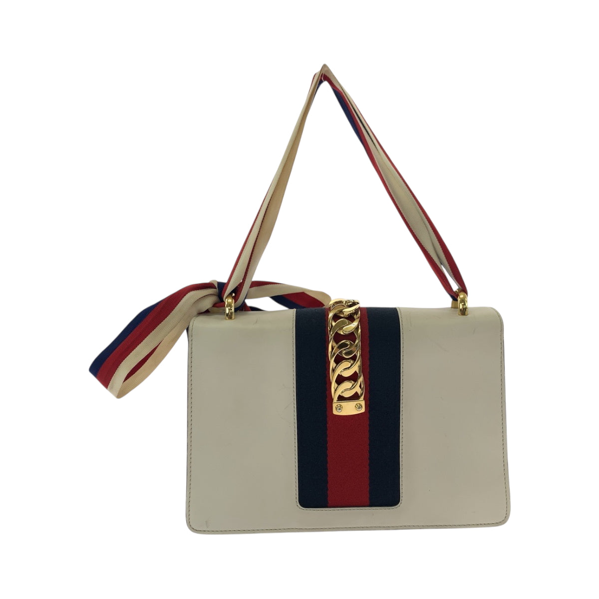 19307
GUCCI グッチ シェリーライン シルヴィ アイボリー ゴールド金具 カーフ 421882 ショルダーバッグ ハンドバッグ  レディース AB57