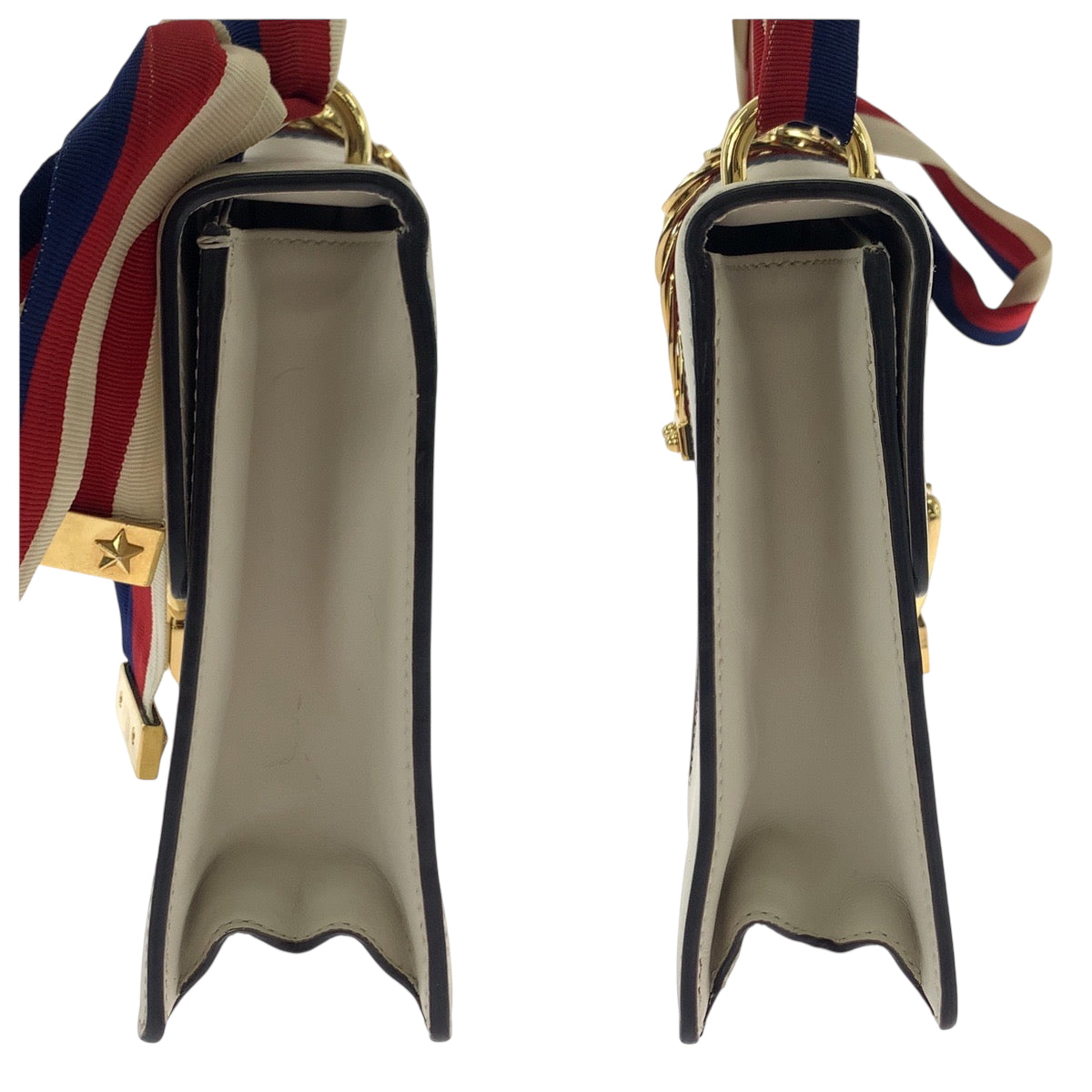 19307
GUCCI グッチ シェリーライン シルヴィ アイボリー ゴールド金具 カーフ 421882 ショルダーバッグ ハンドバッグ  レディース AB57