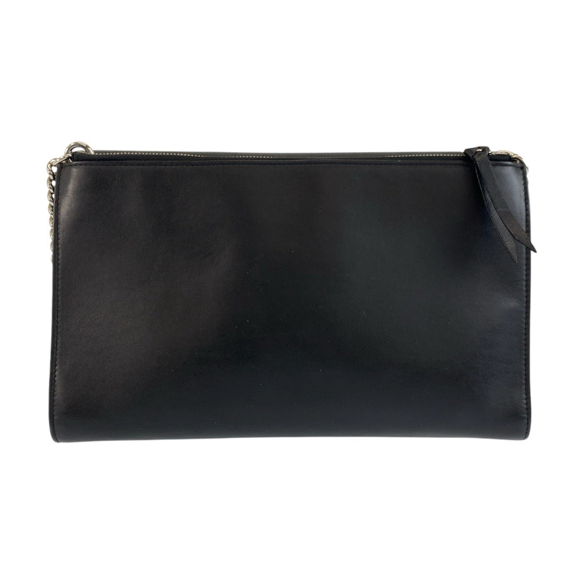 19308
GUCCI グッチ インターロッキング ブラック 黒 シルバー金具 レザー 387604 チェーンショルダーバッグ ポシェット レディース ABP82