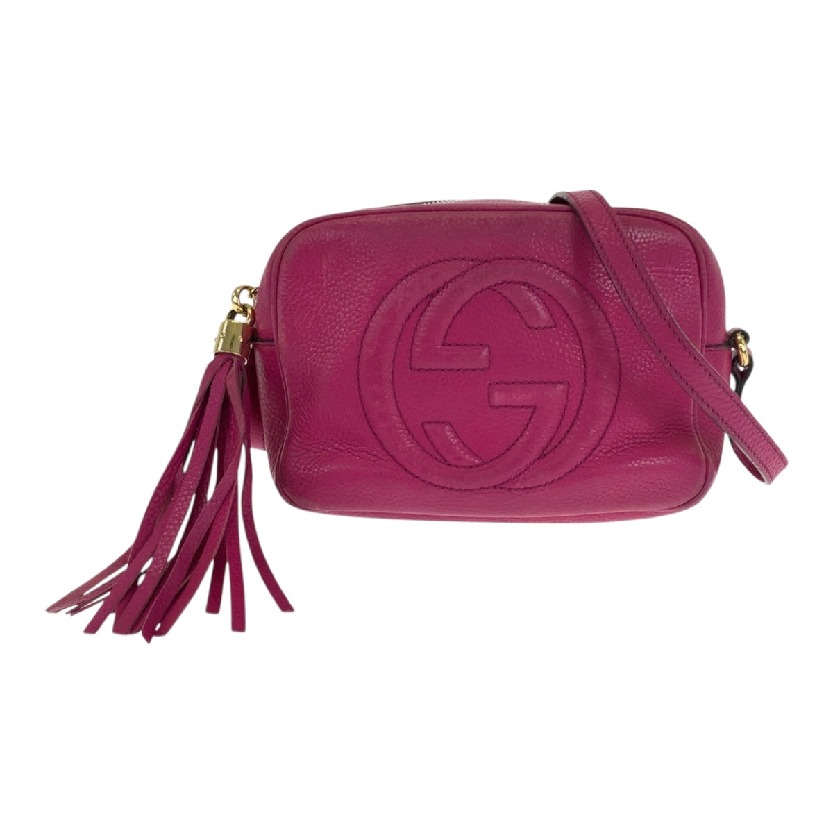19310
GUCCI グッチ ソーホー パープル ゴールド金具 レザー 308364 ショルダーバッグ ポシェット レディース AB43