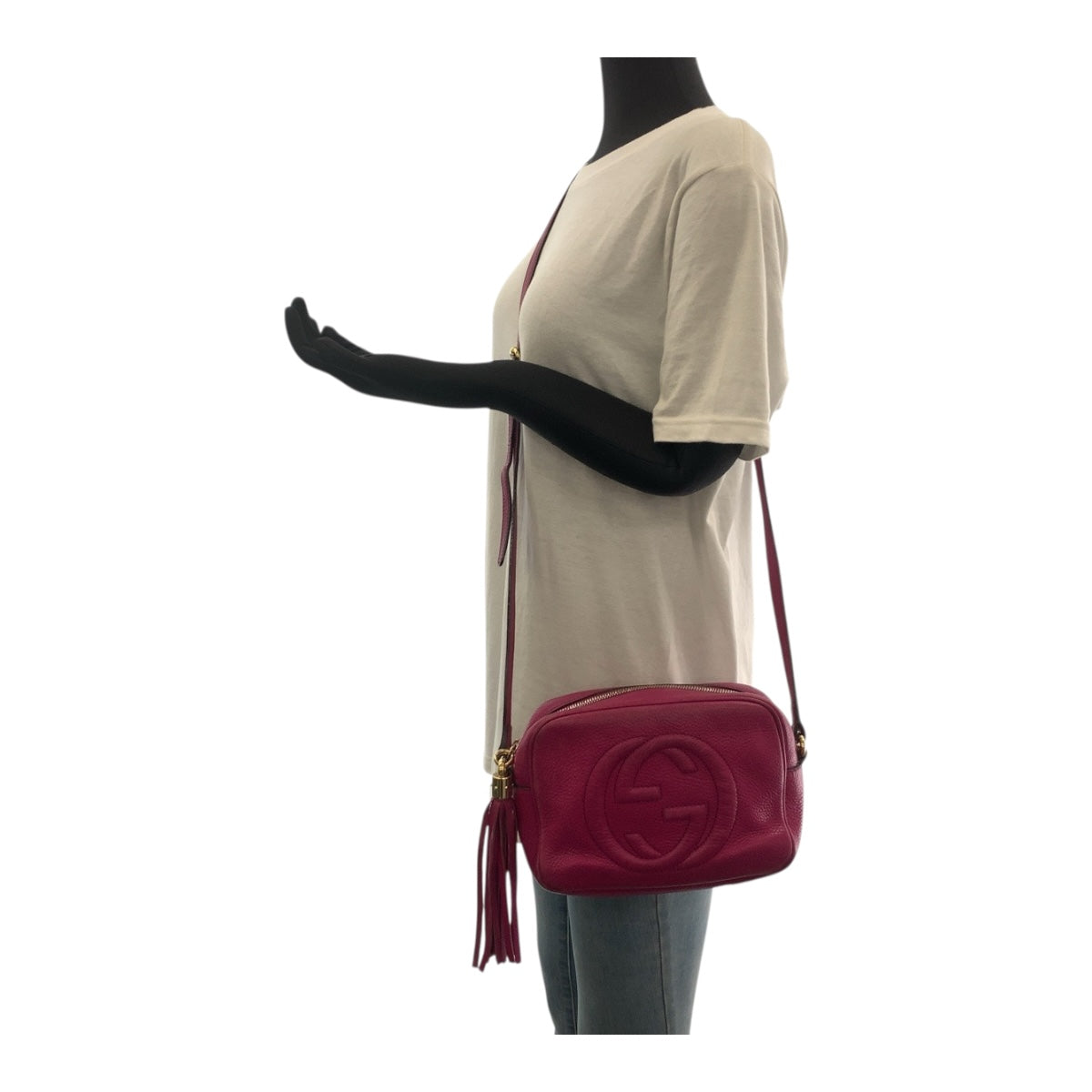 19310
GUCCI グッチ ソーホー パープル ゴールド金具 レザー 308364 ショルダーバッグ ポシェット レディース AB43