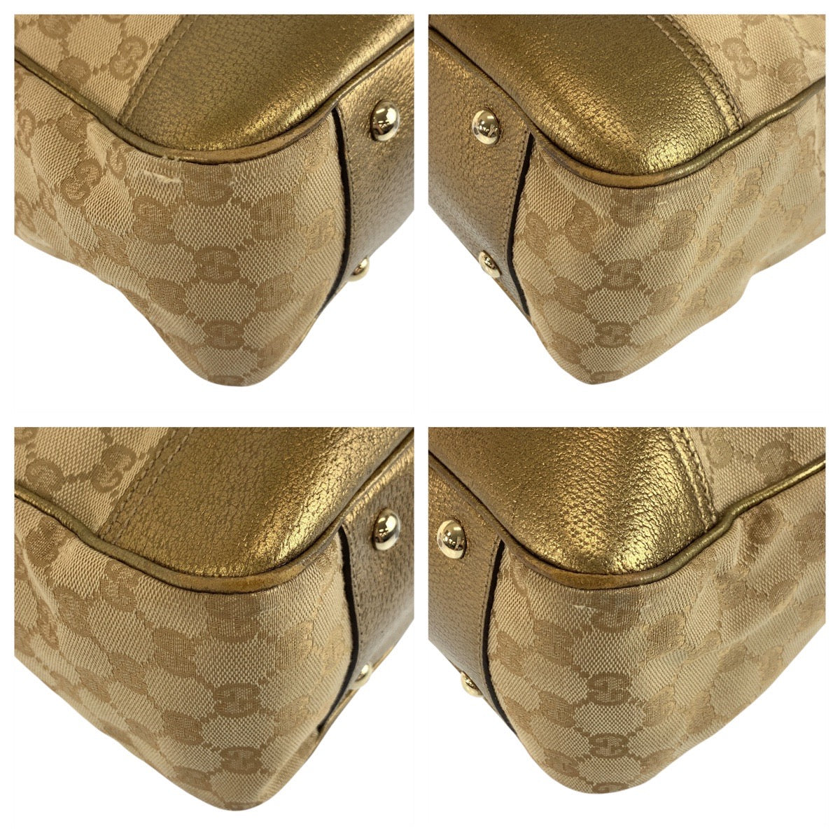 19311
GUCCI グッチ プリンシー ベージュ ゴールド GGキャンバス / レザー 163805 トートバッグ ショルダーバッグ レディース AB27