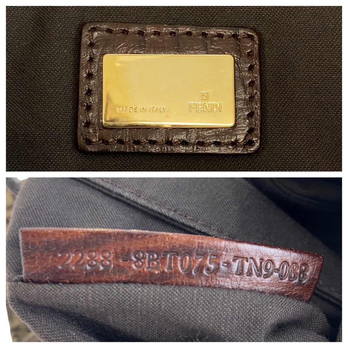 19313
FENDI フェンディ ズッキーノ ベージュ ブラウン ゴールド金具 キャンバス / レザー 8BT075 ショルダーバッグ ポシェット レディース AB41
