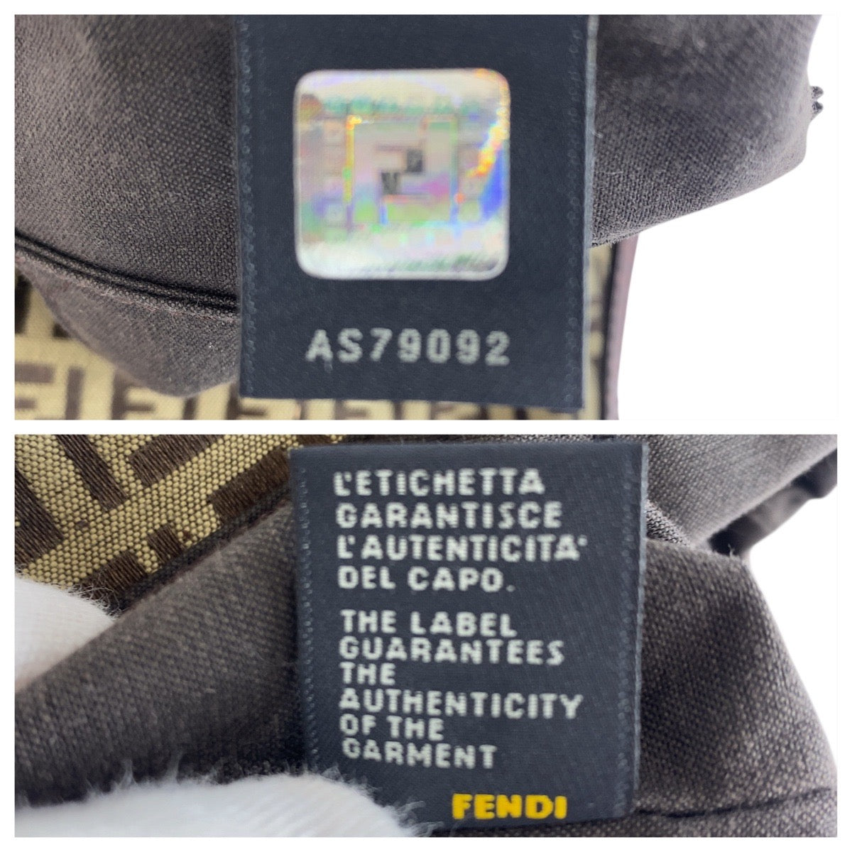 19313
FENDI フェンディ ズッキーノ ベージュ ブラウン ゴールド金具 キャンバス / レザー 8BT075 ショルダーバッグ ポシェット レディース AB41