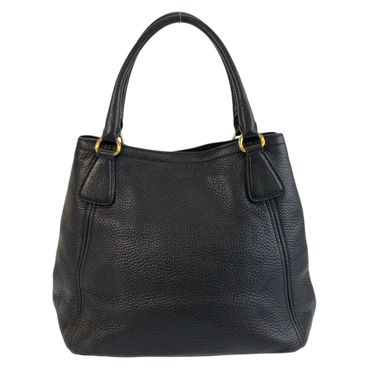 19315
PRADA プラダ ヴィッテロダイノ ブラック 黒 ゴールド金具 レザー トートバッグ ショルダーバッグ  レディース ABP66