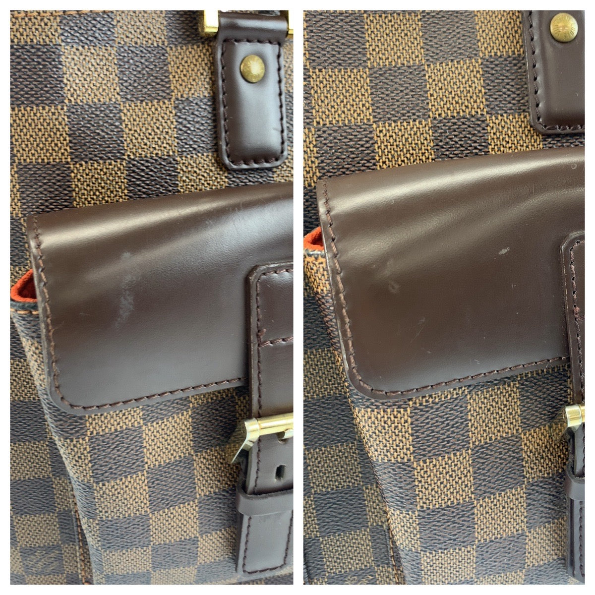 19317
LOUIS VUITTON ルイヴィトン ダミエ マノスクGM ブラウン ゴールド金具 PVC / レザー N51120 トートバッグ ハンドバッグ  レディース ABP75