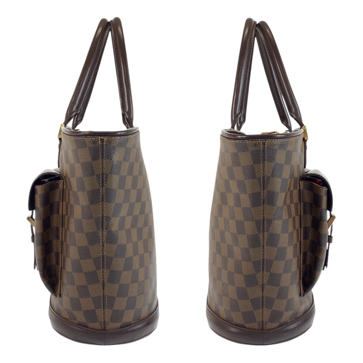 19317
LOUIS VUITTON ルイヴィトン ダミエ マノスクGM ブラウン ゴールド金具 PVC / レザー N51120 トートバッグ ハンドバッグ  レディース ABP75