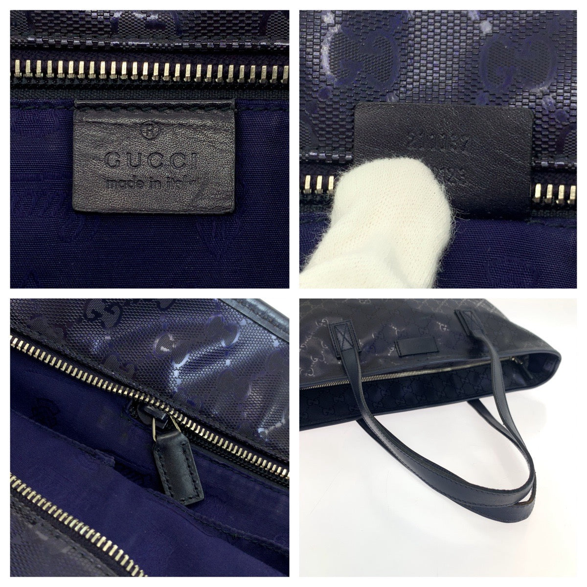 19318
GUCCI グッチ インプリメ パープル シルバー金具 PVC 21137 トートバッグ ショルダーバッグ メンズ ABP48