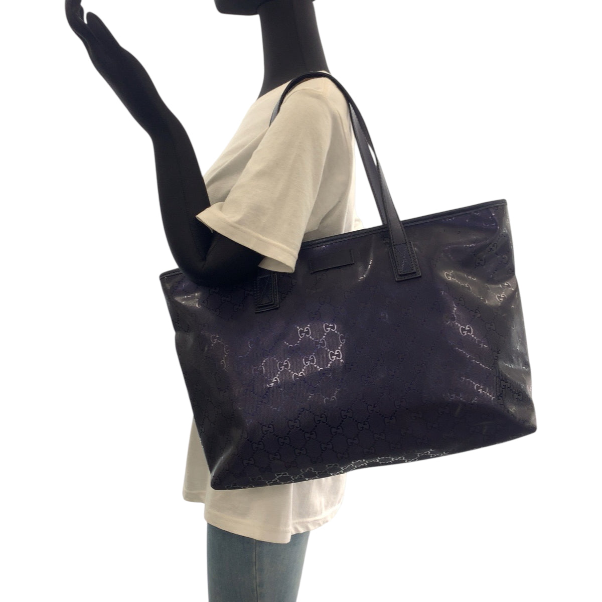 19318
GUCCI グッチ インプリメ パープル シルバー金具 PVC 21137 トートバッグ ショルダーバッグ メンズ ABP48