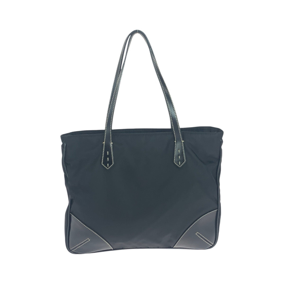 19319
PRADA プラダ テスート 三角ロゴプレート ブラック 黒 シルバー金具 ナイロン / レザー トートバッグ ショルダーバッグ  レディース ABP34