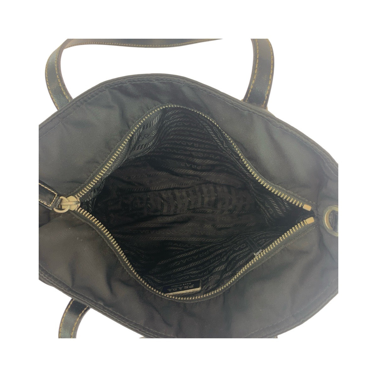 19319
PRADA プラダ テスート 三角ロゴプレート ブラック 黒 シルバー金具 ナイロン / レザー トートバッグ ショルダーバッグ  レディース ABP34