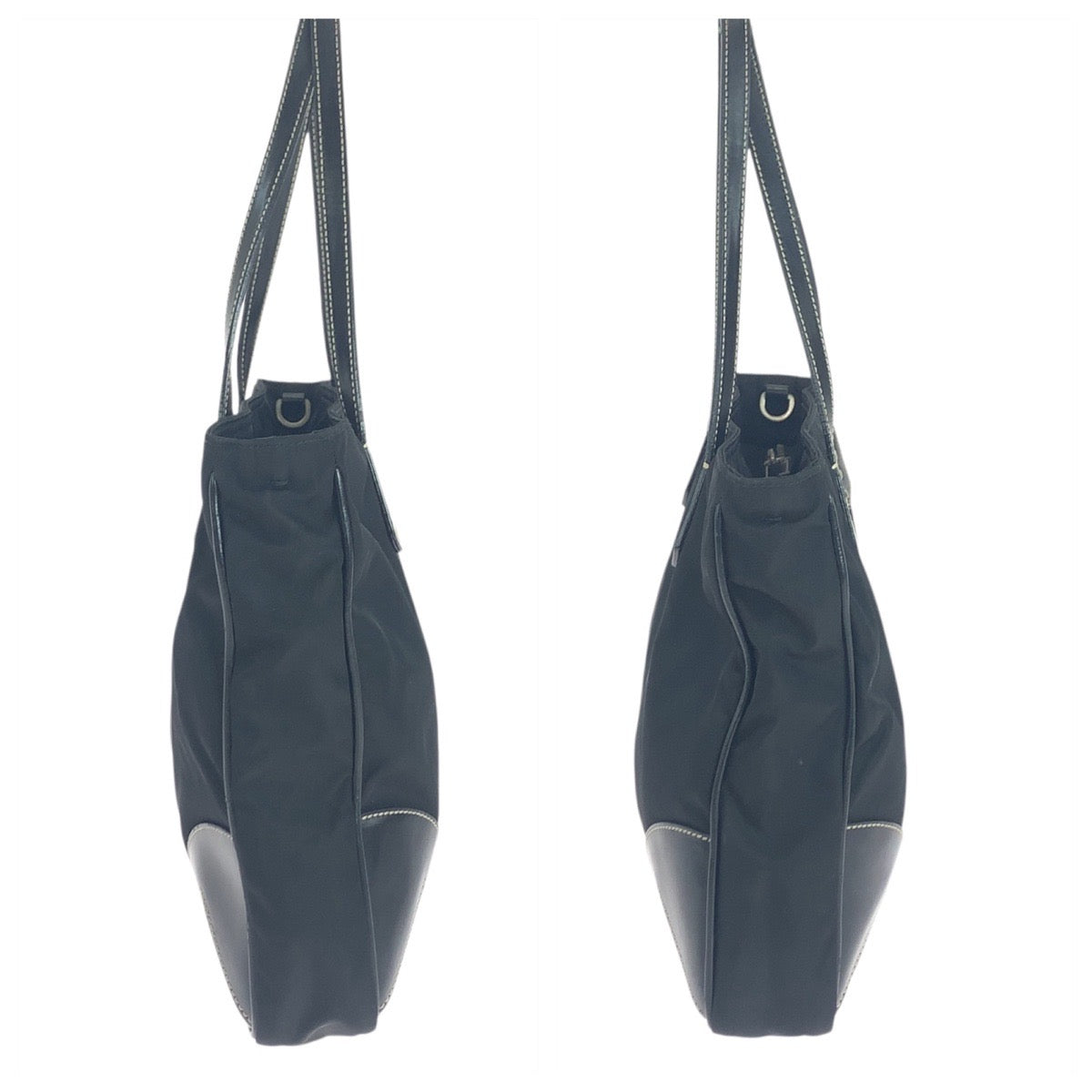 19319
PRADA プラダ テスート 三角ロゴプレート ブラック 黒 シルバー金具 ナイロン / レザー トートバッグ ショルダーバッグ  レディース ABP34