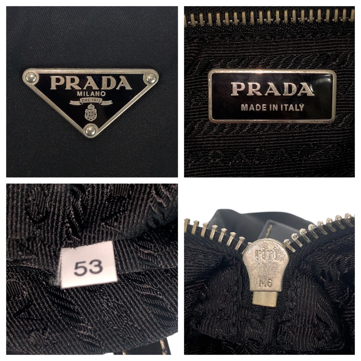 19319
PRADA プラダ テスート 三角ロゴプレート ブラック 黒 シルバー金具 ナイロン / レザー トートバッグ ショルダーバッグ  レディース ABP34