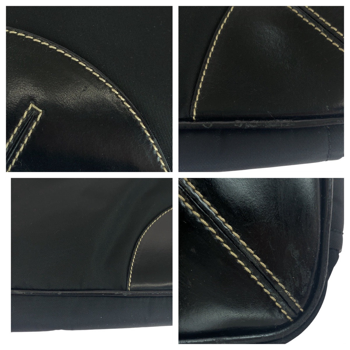 19319
PRADA プラダ テスート 三角ロゴプレート ブラック 黒 シルバー金具 ナイロン / レザー トートバッグ ショルダーバッグ  レディース ABP34