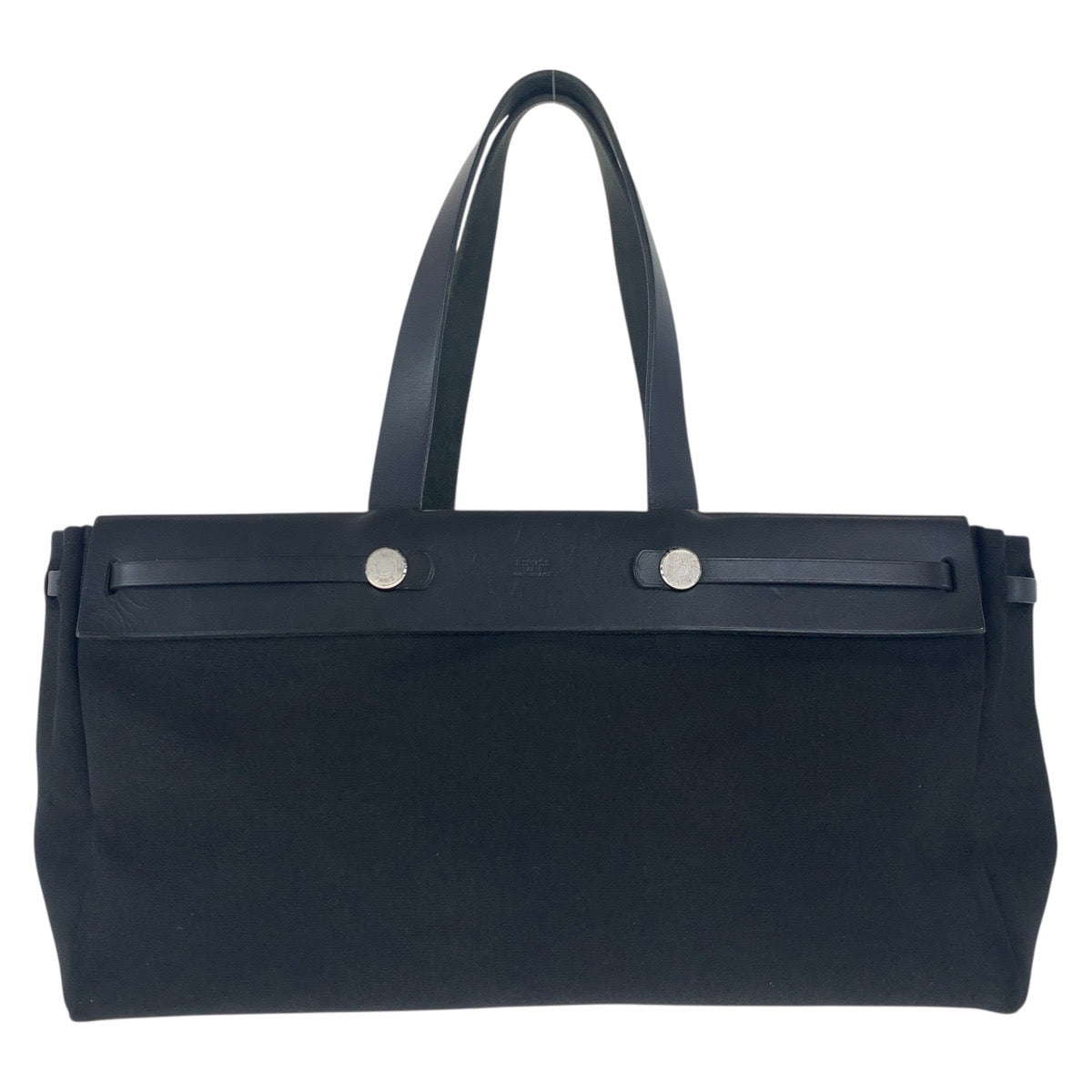 19320
HERMES エルメス エールバッグ カバスGM 替えバッグ付き ブラック 黒 シルバー金具 キャンバス / レザー トートバッグ ショルダーバッグ 男女兼用 ◻︎F刻印 レディース ABP100