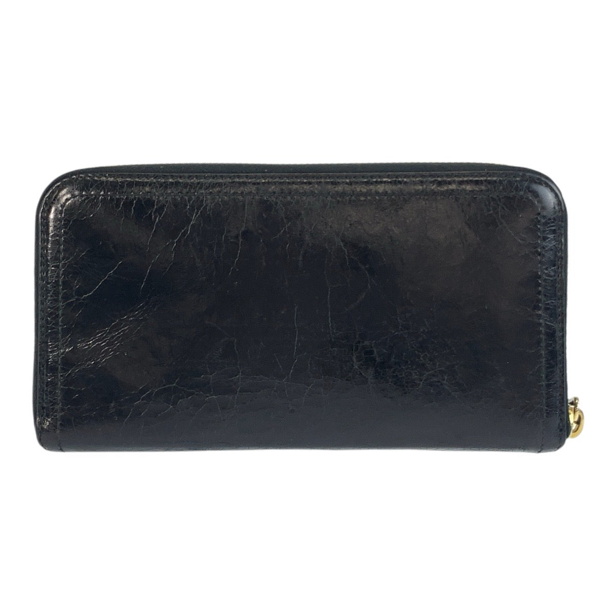 19325
PRADA プラダ ロゴ ブラック 黒 ゴールド金具 レザー 長財布 ロングウォレット  レディース AB10