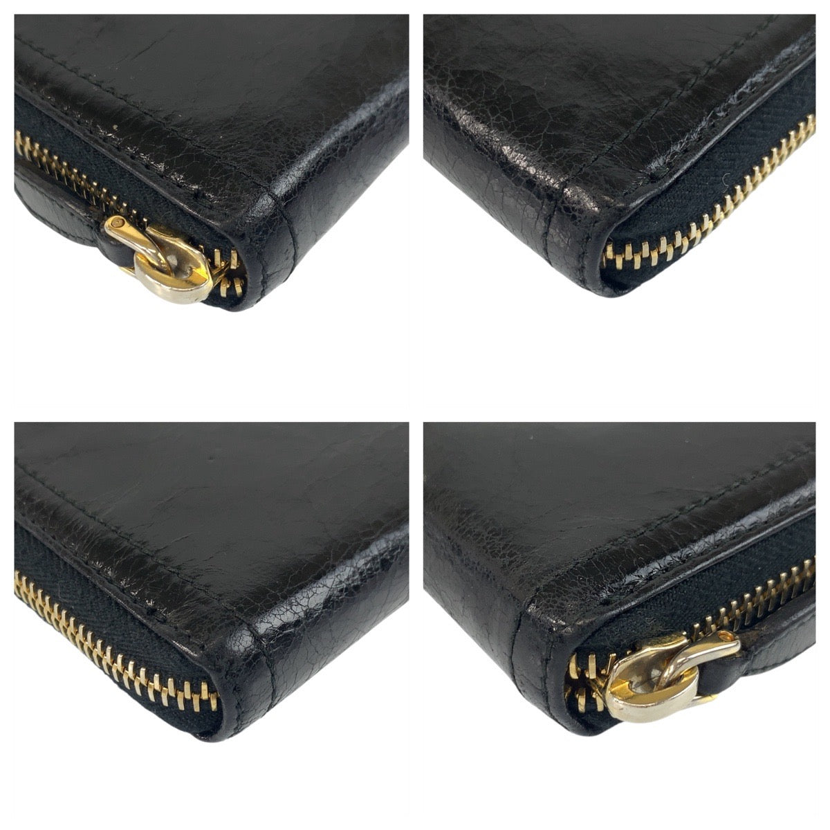 19325
PRADA プラダ ロゴ ブラック 黒 ゴールド金具 レザー 長財布 ロングウォレット  レディース AB10