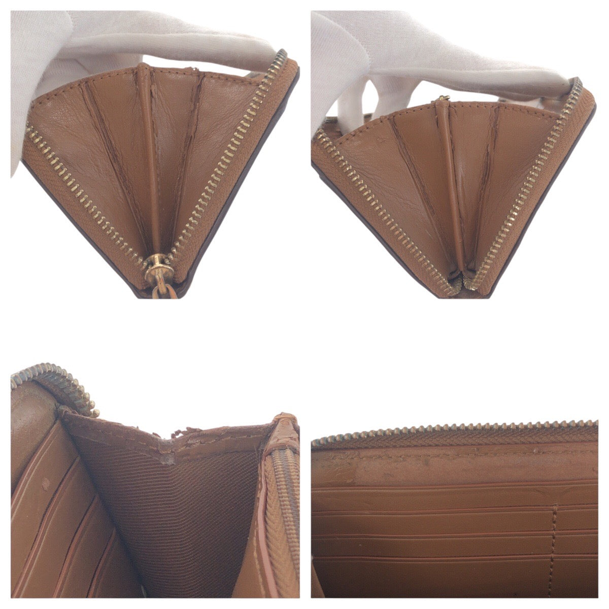 19327
COACH コーチ シグネチャー ブラウン ゴールド金具 PVC 長財布 ロングウォレット  レディース B1