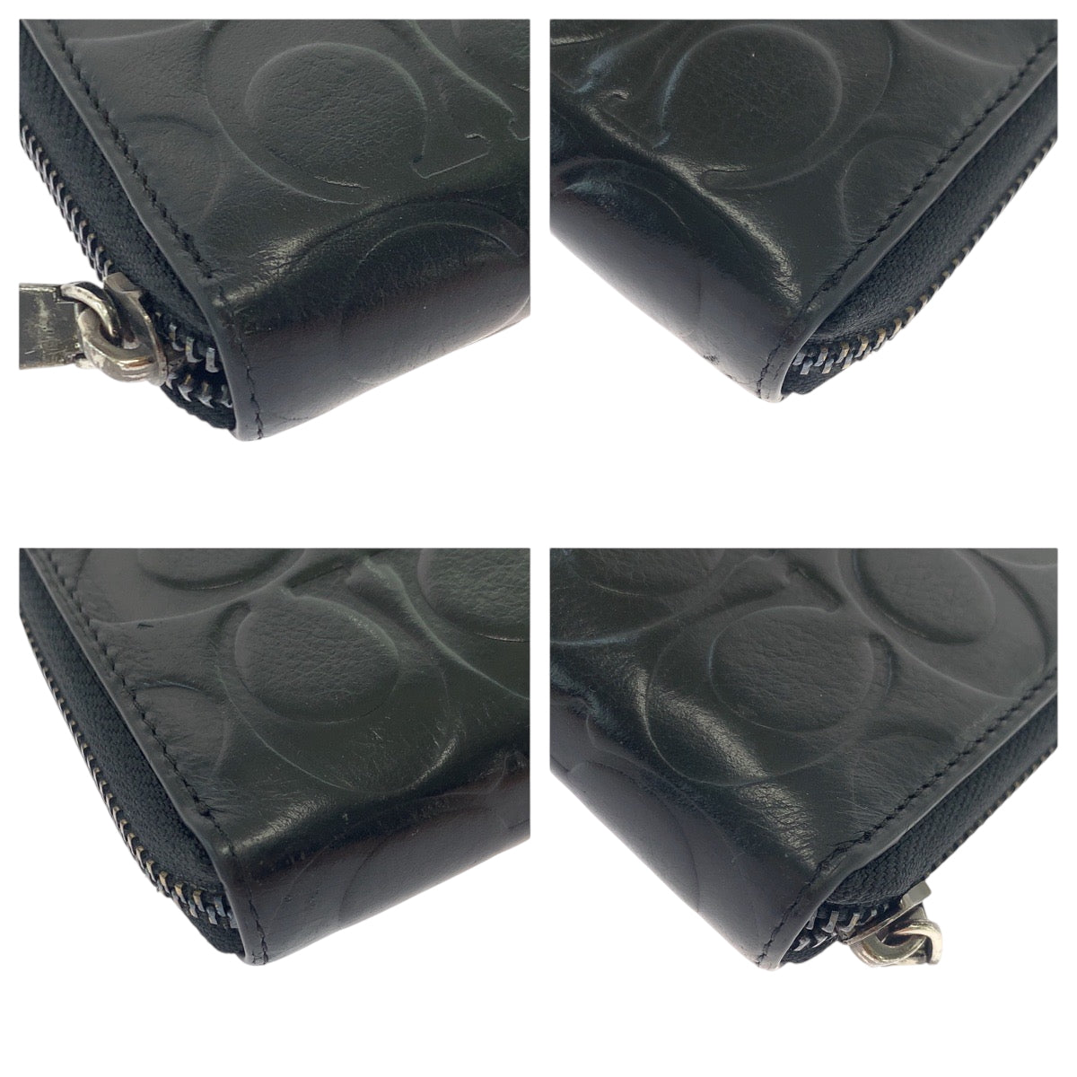 19332
COACH コーチ シグネチャー ブラック 黒 シルバー金具 レザー F74999 長財布 ラウンドファスナー  メンズ ABP2
