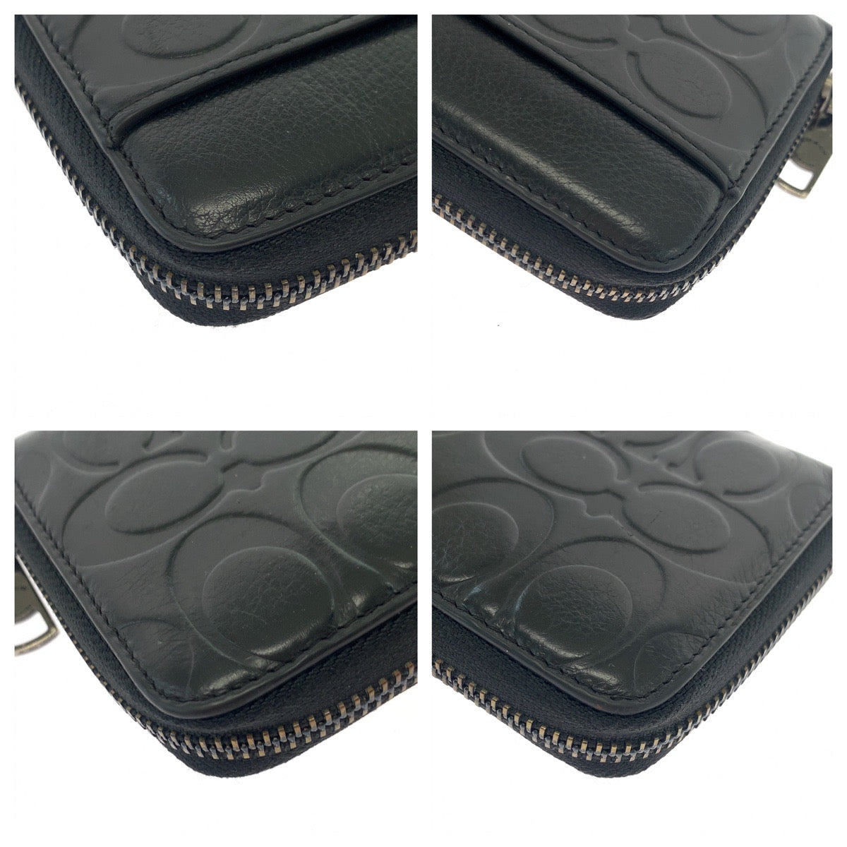 19332
COACH コーチ シグネチャー ブラック 黒 シルバー金具 レザー F74999 長財布 ラウンドファスナー  メンズ ABP2