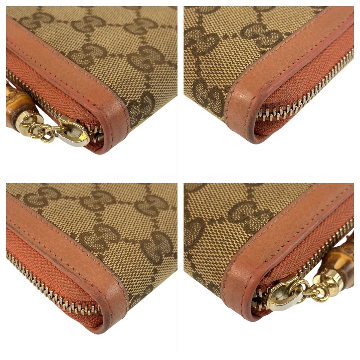 19333
GUCCI グッチ バンブー ベージュ ピンク ゴールド金具 GGキャンバス / レザー 224253 長財布 ロングウォレット レディース ABP14