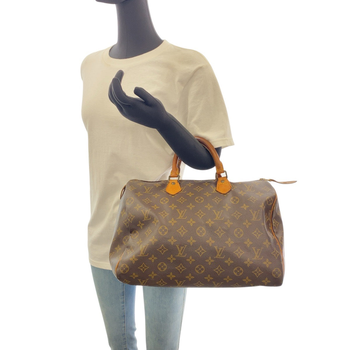 19334
LOUIS VUITTON ルイヴィトン モノグラム スピーディー35 ブラウン ゴールド金具 PVC M41524 ハンドバッグ ボストンバッグ レディース AB54