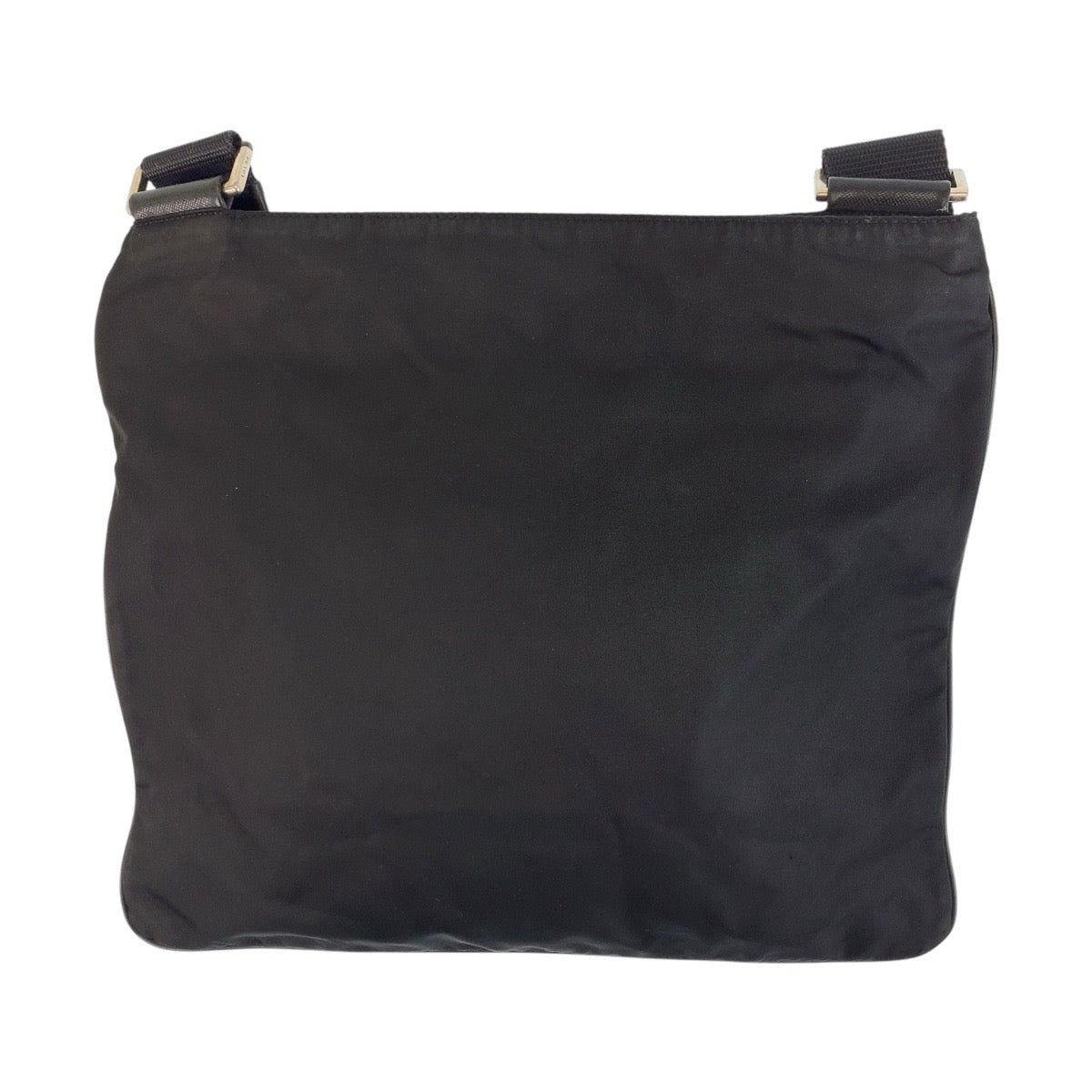 19339
PRADA プラダ テスート 三角ロゴプレート 男女兼用 ブラック 黒 シルバー金具 ナイロン ショルダーバッグ ポシェット  レディース AB38