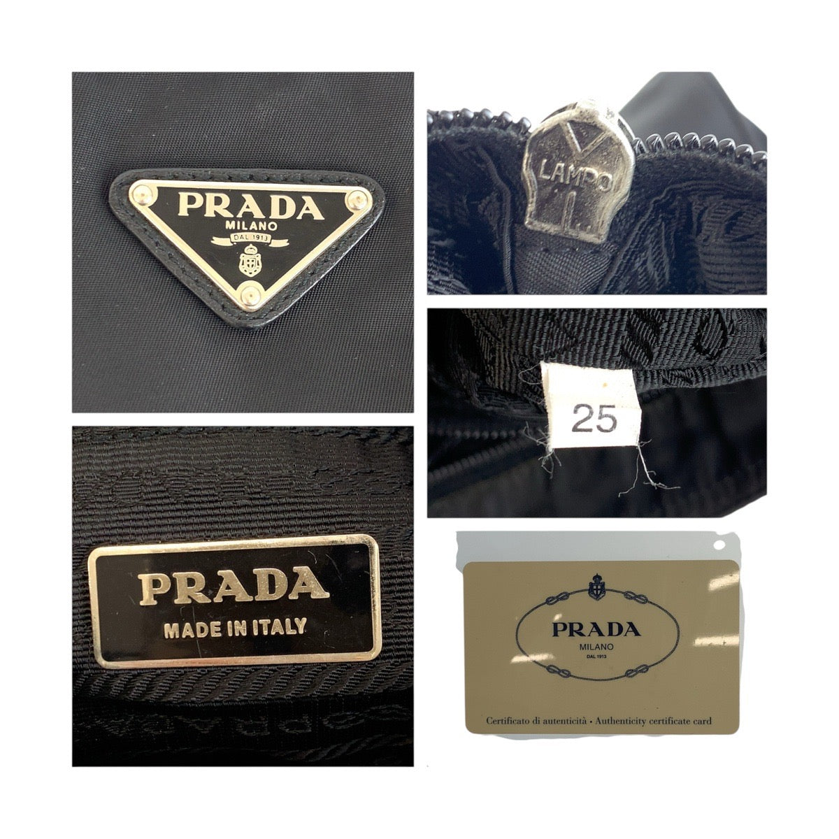 19339
PRADA プラダ テスート 三角ロゴプレート 男女兼用 ブラック 黒 シルバー金具 ナイロン ショルダーバッグ ポシェット  レディース AB38