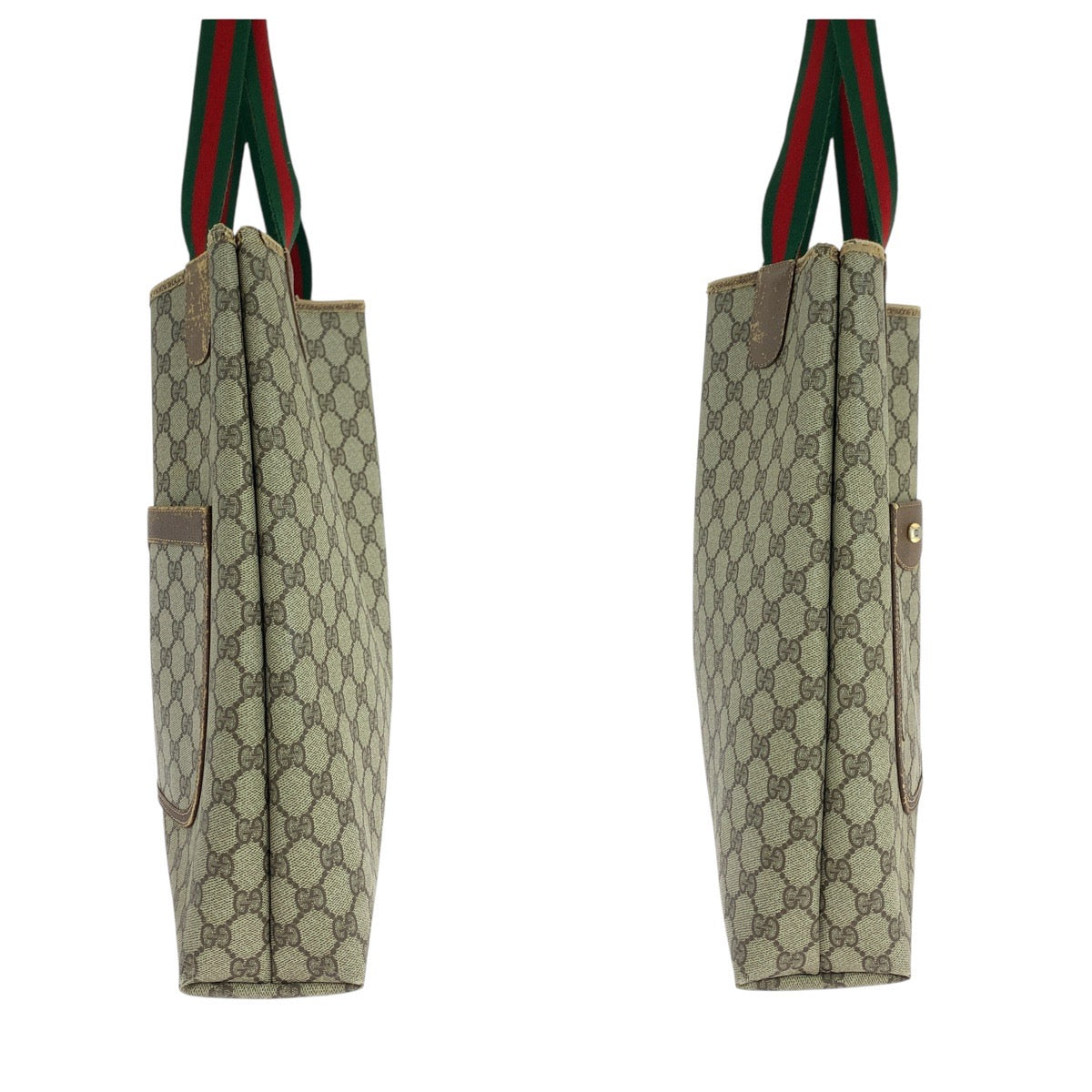 19340
GUCCI グッチ ヴィンテージ オールドグッチ シェリーライン ブラウン GGスプリームキャンバス / レザー 39 02 003 トートバッグ ショルダーバッグ 男女兼用  レディース AB17