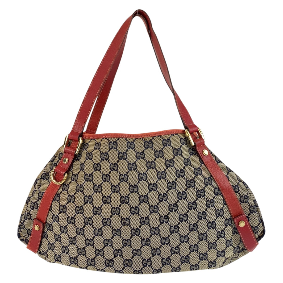 19345
GUCCI グッチ アビー グレー レッド ゴールド金具 GGキャンバス / レザー 130736 トートバッグ ショルダーバッグ  レディース AB20