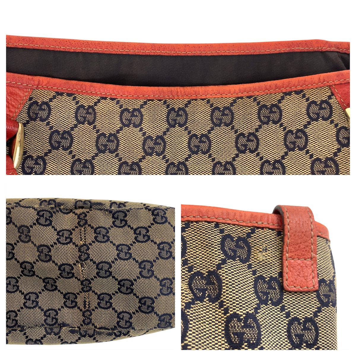 19345
GUCCI グッチ アビー グレー レッド ゴールド金具 GGキャンバス / レザー 130736 トートバッグ ショルダーバッグ  レディース AB20