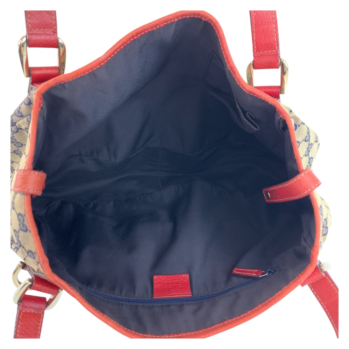 19345
GUCCI グッチ アビー グレー レッド ゴールド金具 GGキャンバス / レザー 130736 トートバッグ ショルダーバッグ  レディース AB20