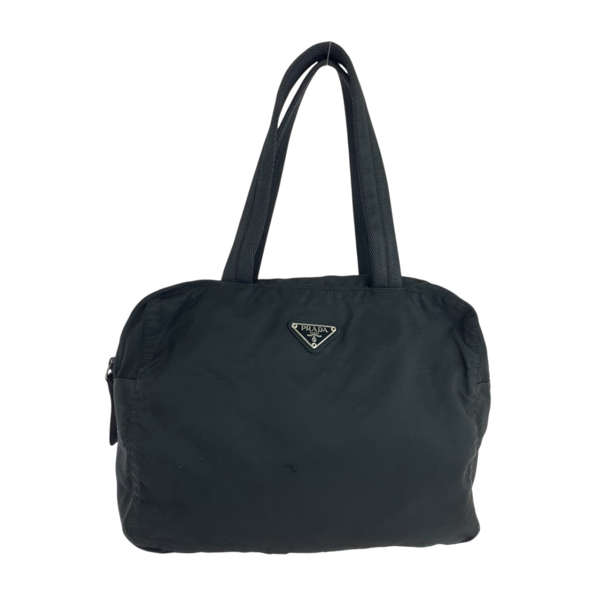 19346
PRADA プラダ テスート 三角ロゴプレート ブラック 黒 シルバー金具 ナイロン ハンドバッグ トートバッグ  レディース ABP20