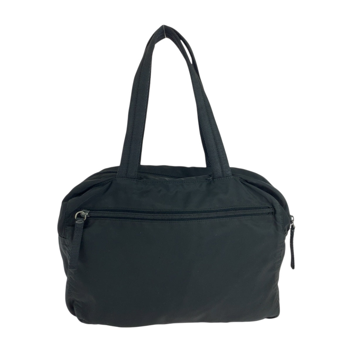 19346
PRADA プラダ テスート 三角ロゴプレート ブラック 黒 シルバー金具 ナイロン ハンドバッグ トートバッグ  レディース ABP20