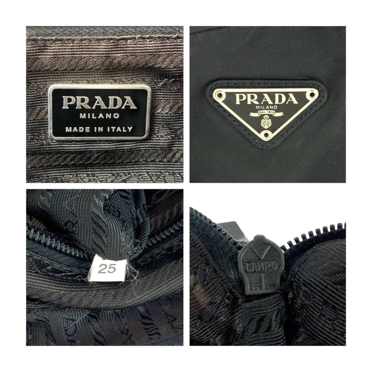 19346
PRADA プラダ テスート 三角ロゴプレート ブラック 黒 シルバー金具 ナイロン ハンドバッグ トートバッグ  レディース ABP20