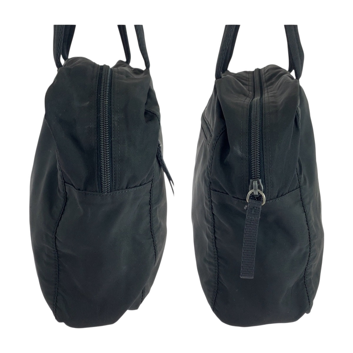 19346
PRADA プラダ テスート 三角ロゴプレート ブラック 黒 シルバー金具 ナイロン ハンドバッグ トートバッグ  レディース ABP20