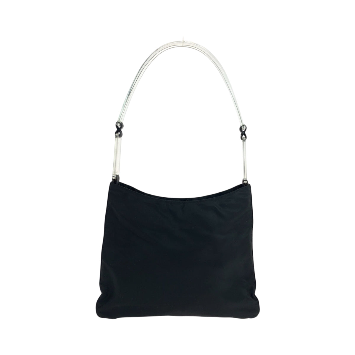 19347
PRADA プラダ テスート 三角ロゴプレート ブラック 黒 シルバー金具 ナイロン / プラスチック ショルダーバッグ 肩掛け  レディース ABP22