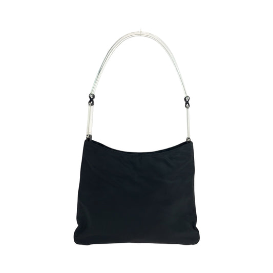 19347
PRADA プラダ テスート 三角ロゴプレート ブラック 黒 シルバー金具 ナイロン / プラスチック ショルダーバッグ 肩掛け  レディース ABP22