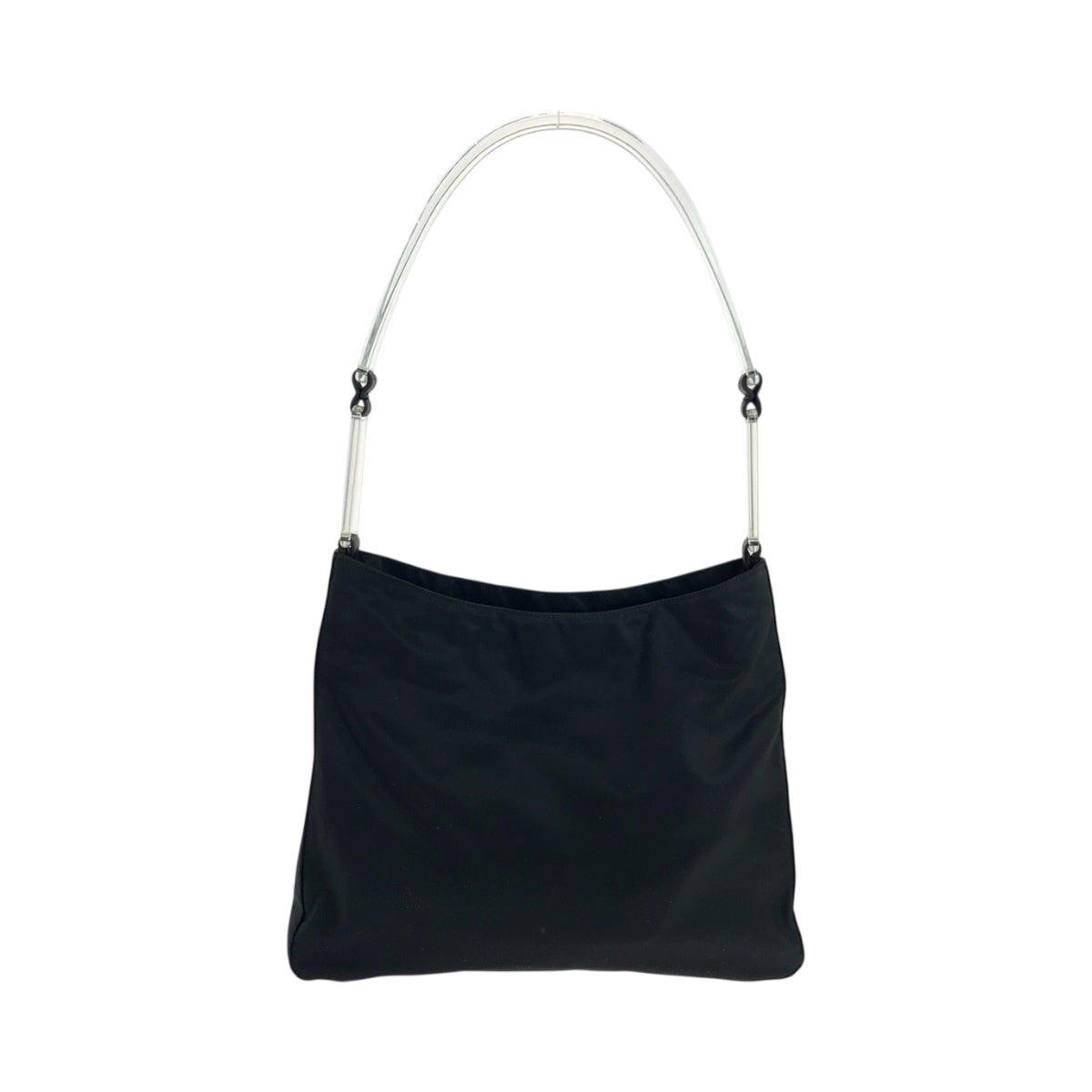 19347
PRADA プラダ テスート 三角ロゴプレート ブラック 黒 シルバー金具 ナイロン / プラスチック ショルダーバッグ 肩掛け  レディース ABP22