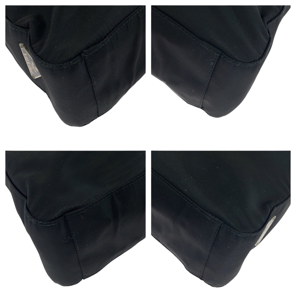 19347
PRADA プラダ テスート 三角ロゴプレート ブラック 黒 シルバー金具 ナイロン / プラスチック ショルダーバッグ 肩掛け  レディース ABP22