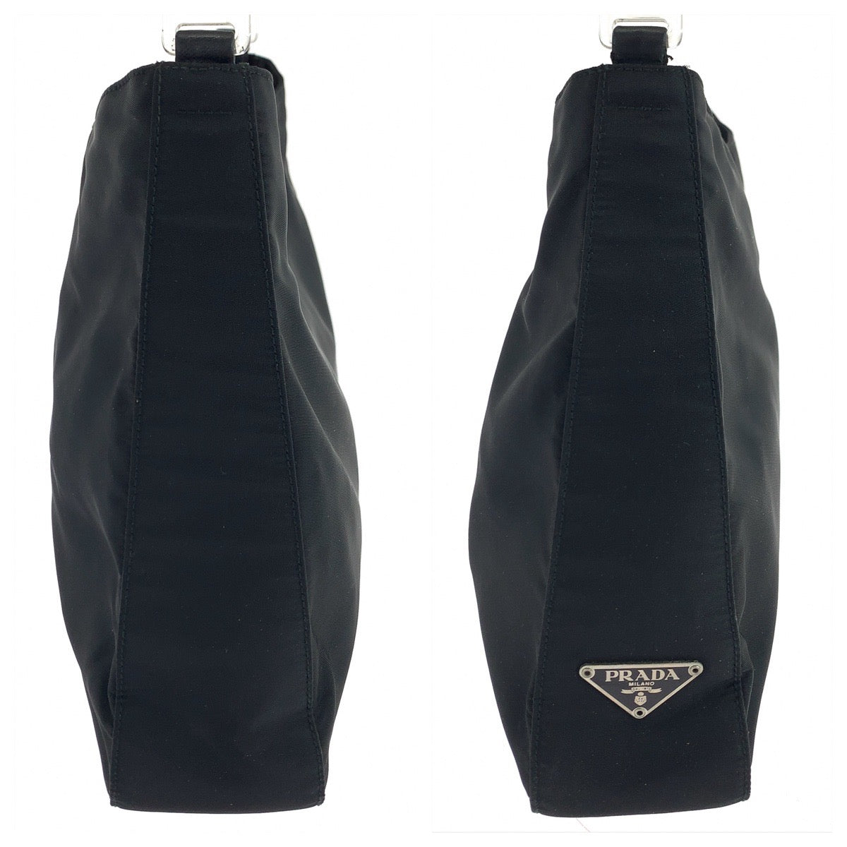 19347
PRADA プラダ テスート 三角ロゴプレート ブラック 黒 シルバー金具 ナイロン / プラスチック ショルダーバッグ 肩掛け  レディース ABP22