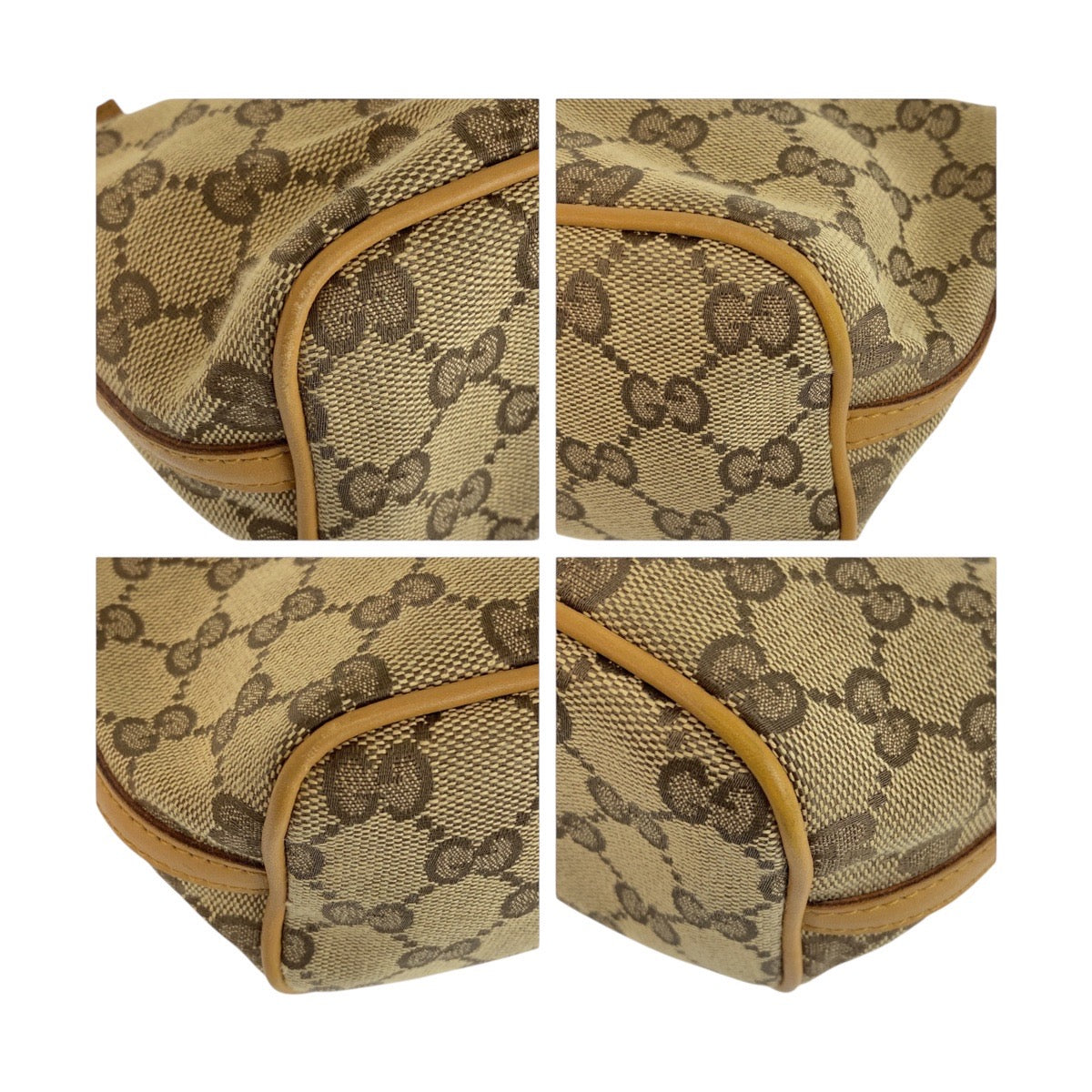 19350
GUCCI グッチ ベージュ ブラウン ゴールド金具 GGキャンバス / レザー 039 1103 ハンドバッグ アクセサリーポーチ レディース ABP38