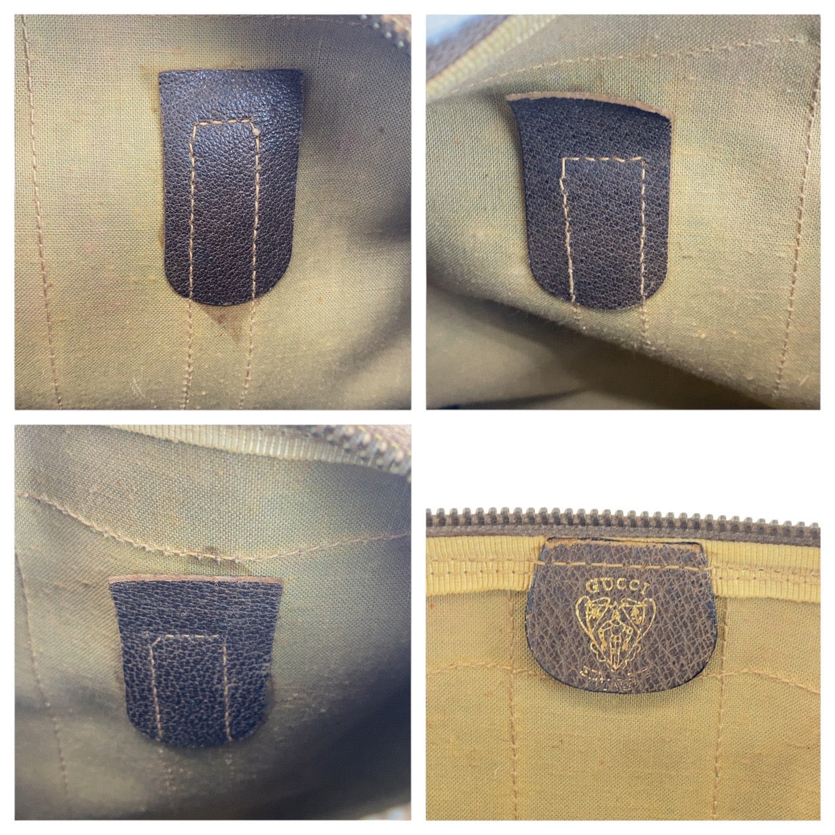 19351
GUCCI グッチ ヴィンテージ オールドグッチ シェリーライン ベージュ ブラウン ゴールド金具 GGスプリームキャンバス / レザー ハンドバッグ レディース AB31