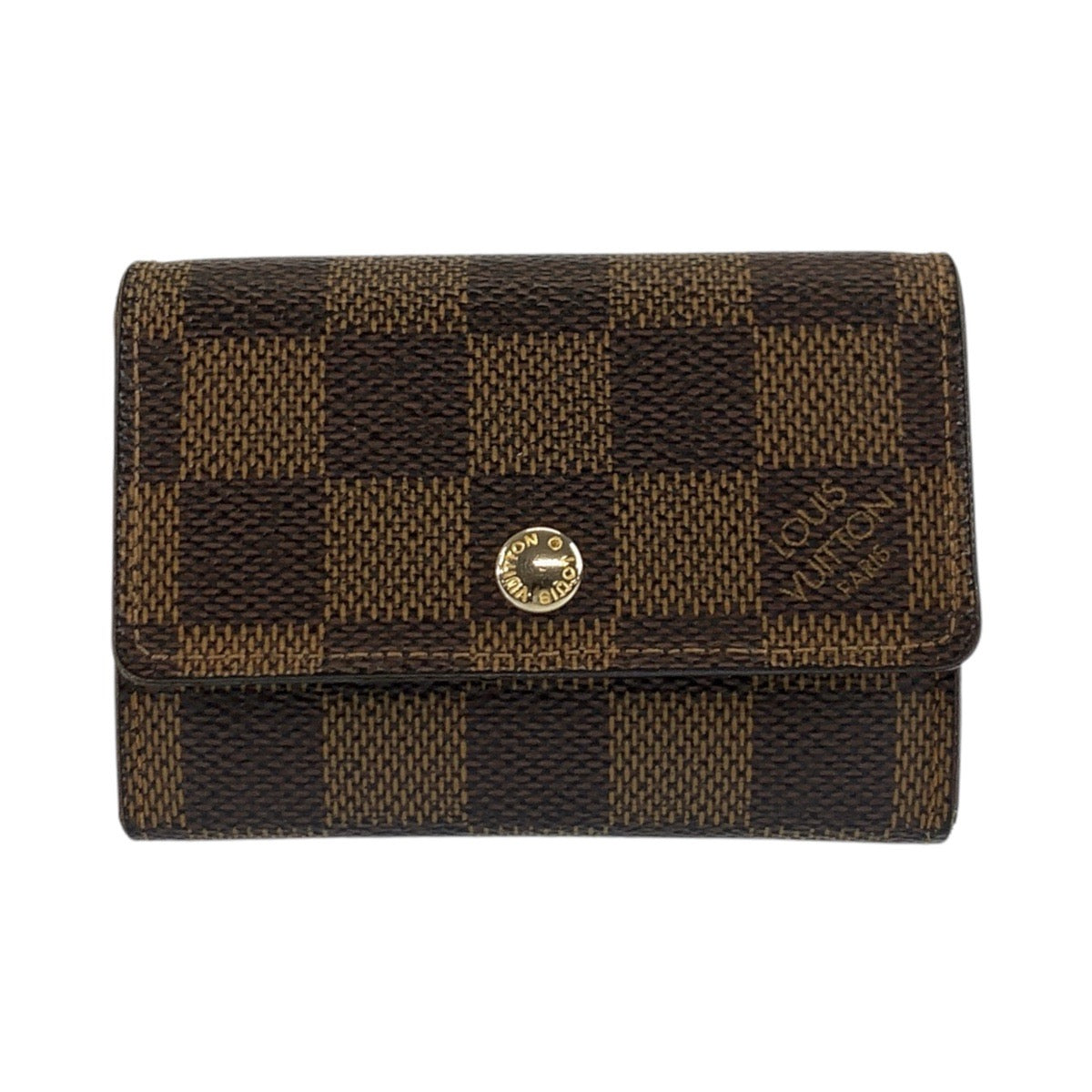 19356
LOUIS VUITTON ルイヴィトン ダミエ ポルトモネ プラ ブラウン ゴールド金具 PVC N61930 コインケース 小銭入れ  メンズ AB13