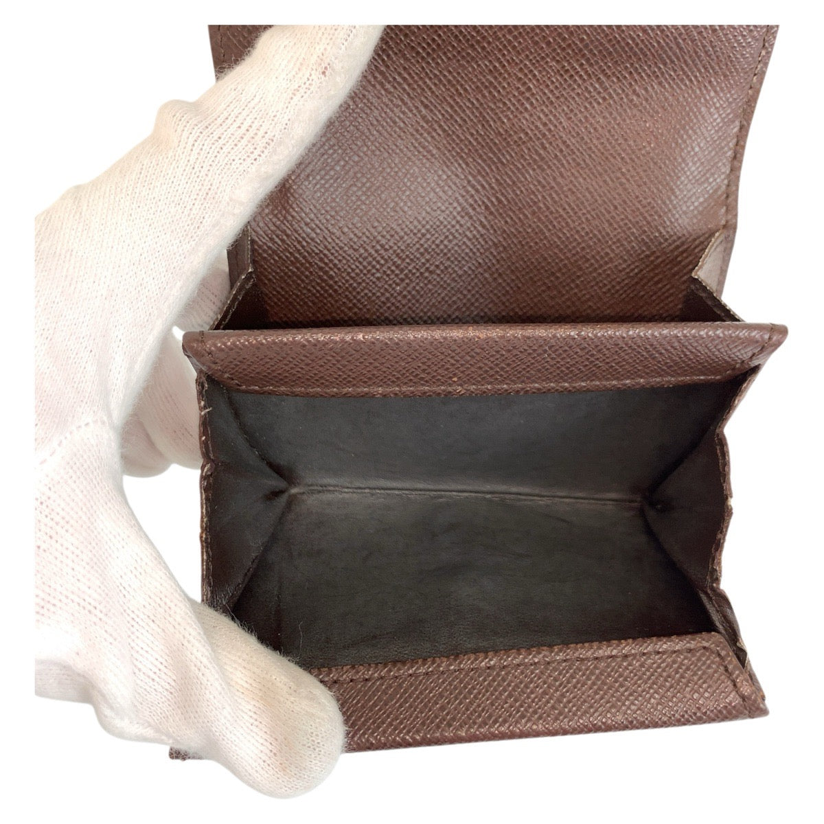19356
LOUIS VUITTON ルイヴィトン ダミエ ポルトモネ プラ ブラウン ゴールド金具 PVC N61930 コインケース 小銭入れ  メンズ AB13