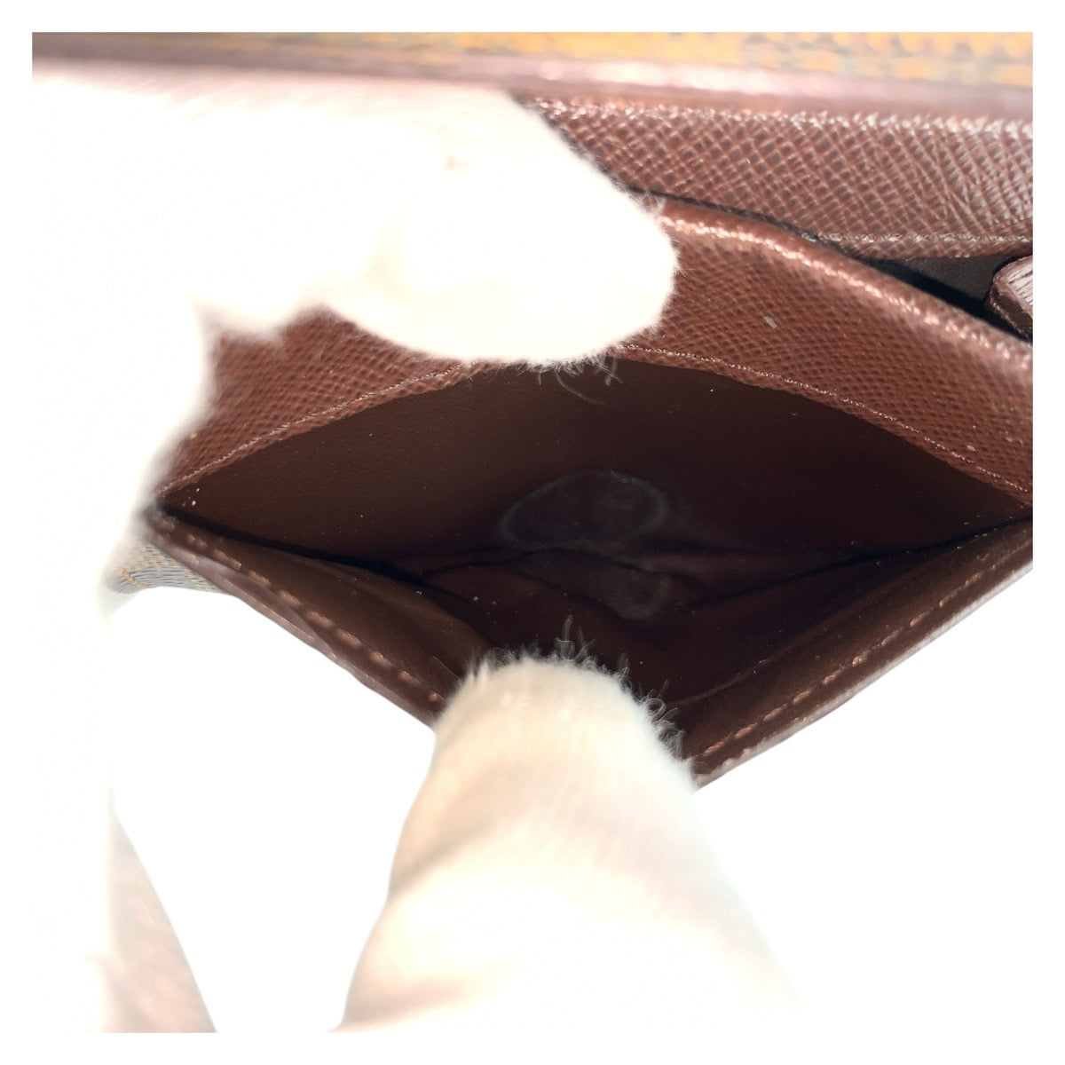 19356
LOUIS VUITTON ルイヴィトン ダミエ ポルトモネ プラ ブラウン ゴールド金具 PVC N61930 コインケース 小銭入れ  メンズ AB13