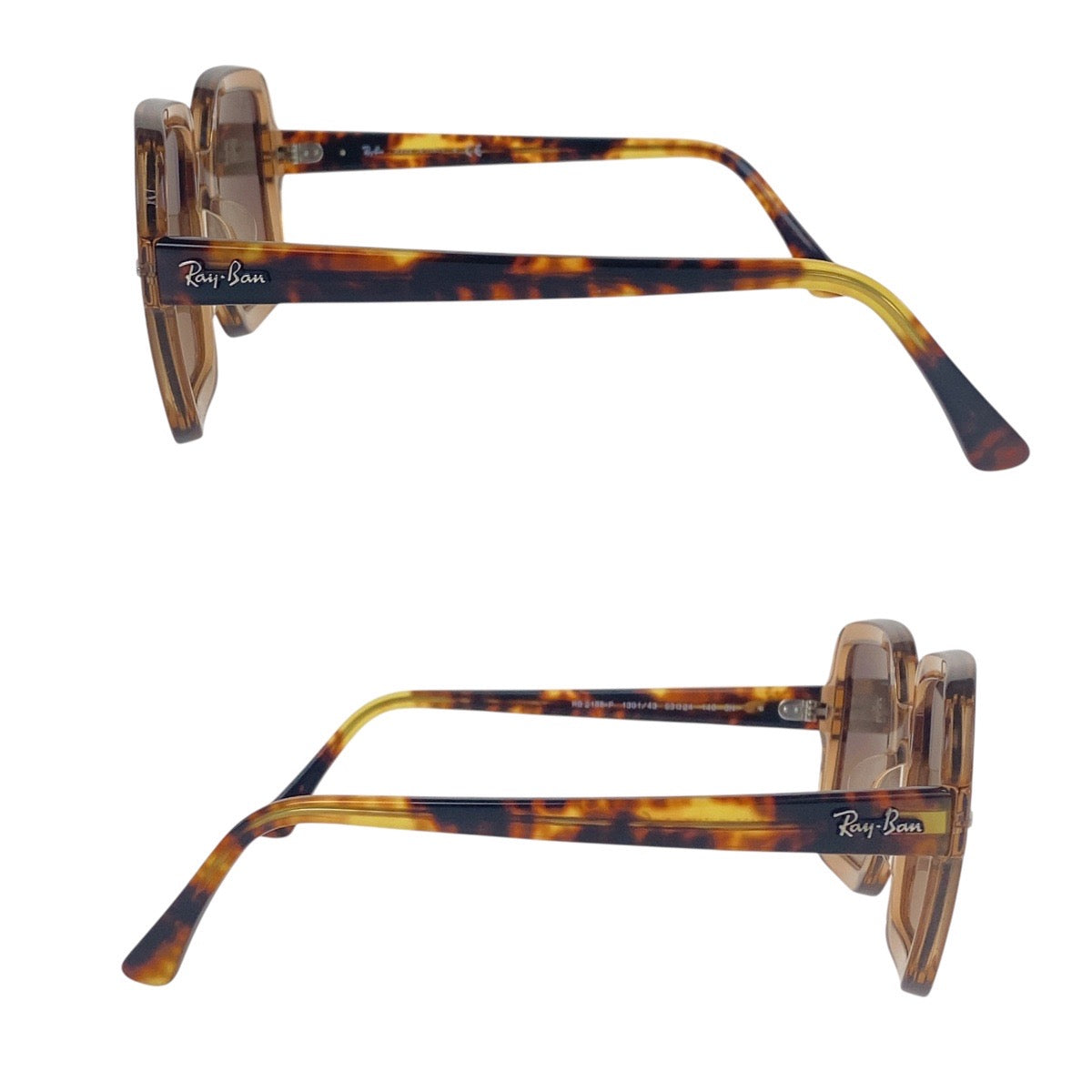 19357
Ray-Ban レイバン ブラウン マルチカラー プラスチック RB2188 1301 43 53□24 サングラス スクエア  レディース AB10