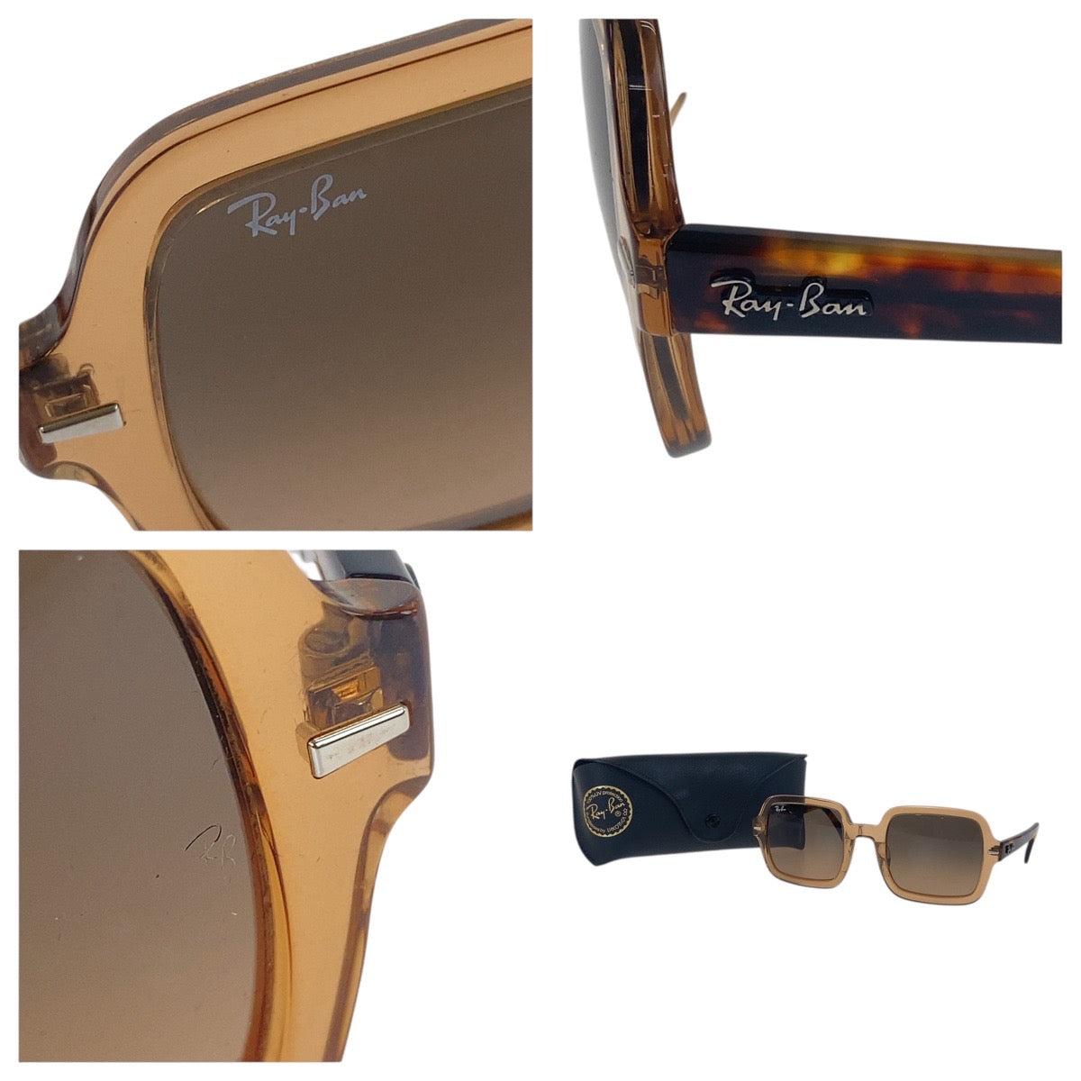 19357
Ray-Ban レイバン ブラウン マルチカラー プラスチック RB2188 1301 43 53□24 サングラス スクエア  レディース AB10