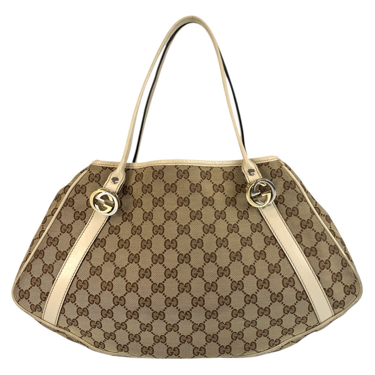 19358
GUCCI グッチ ベージュ アイボリー GGキャンバス / レザー 232963 トートバッグ ショルダーバッグ  レディース AB20