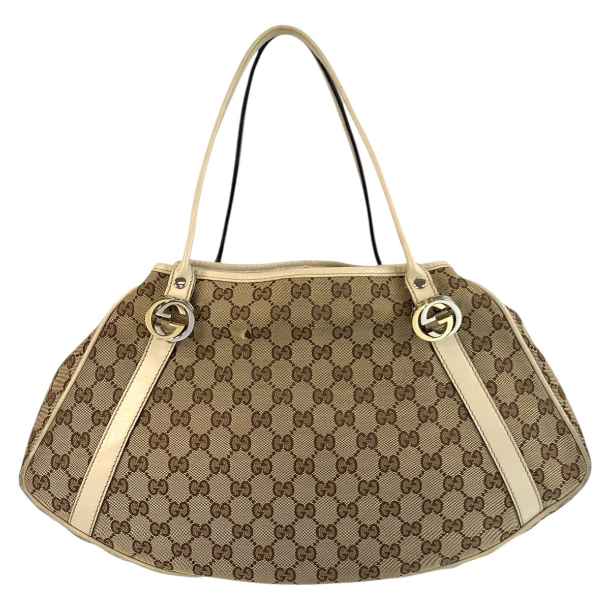 19358
GUCCI グッチ ベージュ アイボリー GGキャンバス / レザー 232963 トートバッグ ショルダーバッグ  レディース AB20